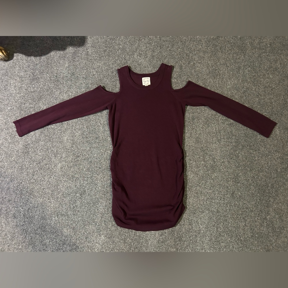 Hippie Rose  Ruched Women's Sweater in Deep Purple XS